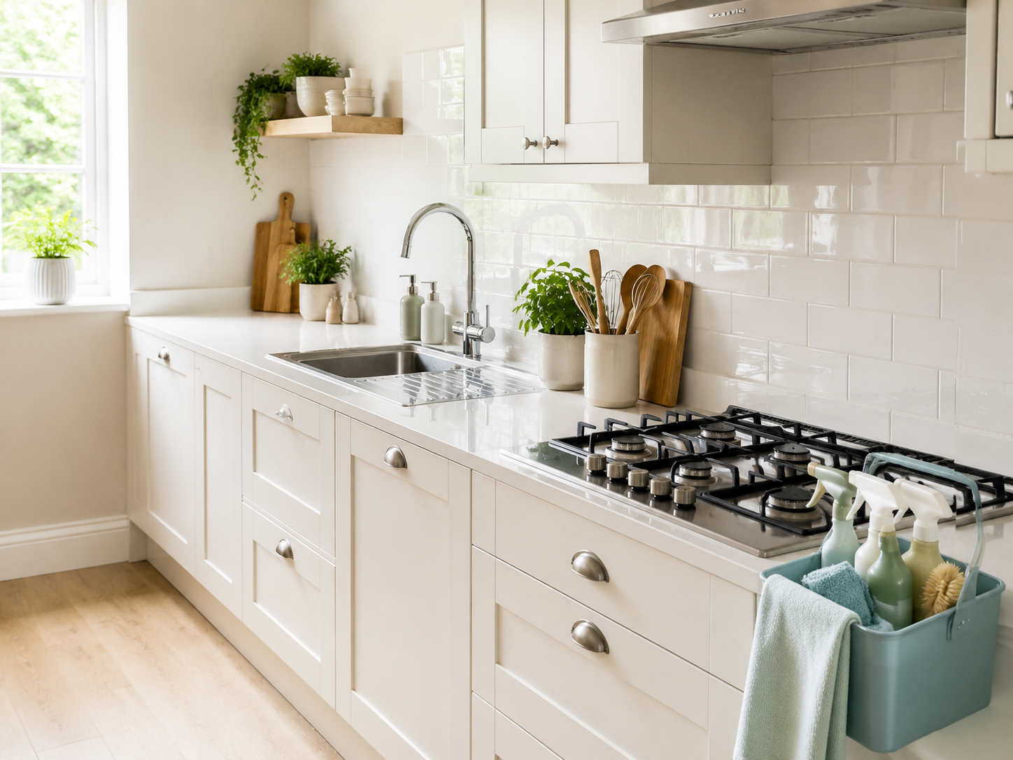 Sparkling kitchen prepared during a one-off deep clean
