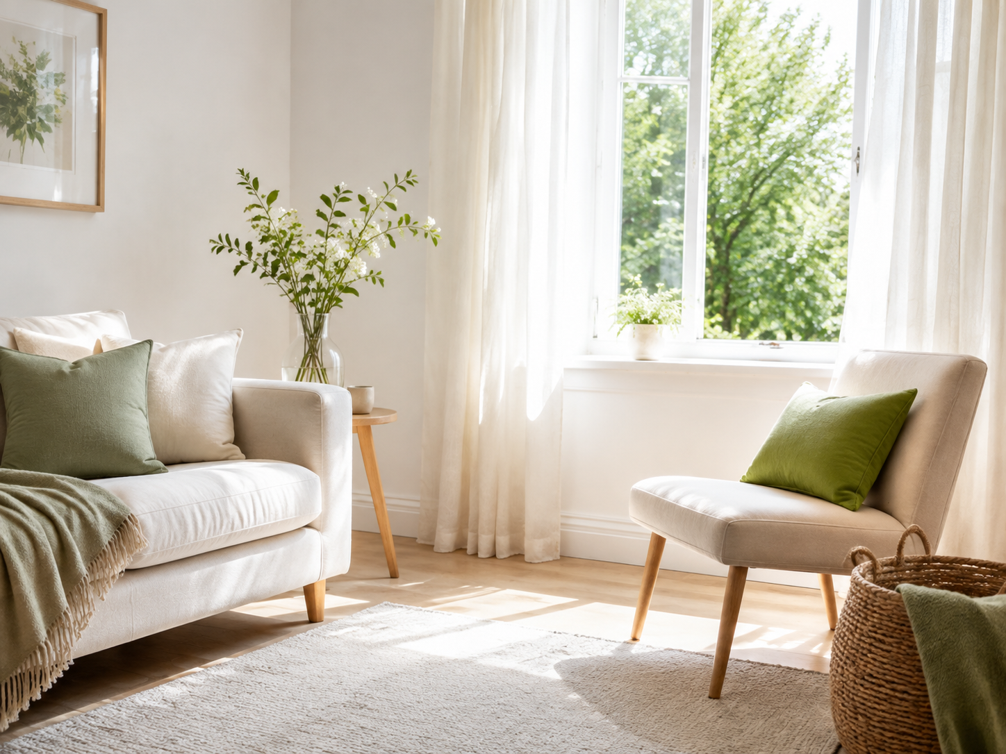Bright and freshly refreshed spring living room